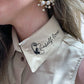 Taglie S - Camicia smanicata con colletto ricamato