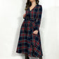 Abito midi in tartan nero - Black Bells