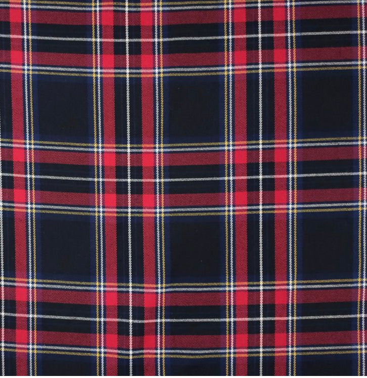 Minigonna a balze arricciate in tartan blu