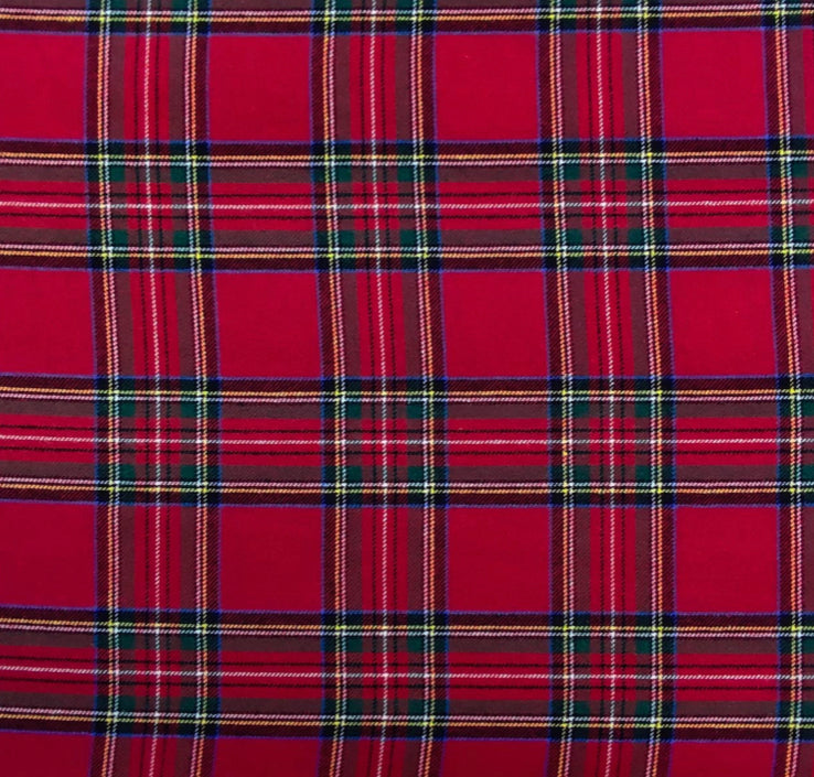 Minigonna a balze arricciate in tartan Rosso